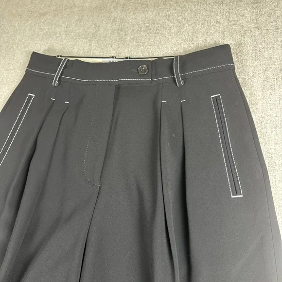 M.M.LaFleur Black Wide Leg Dress Pants Women's Size 6 Cropped Tailored Workwear - Picture 2 of 12
